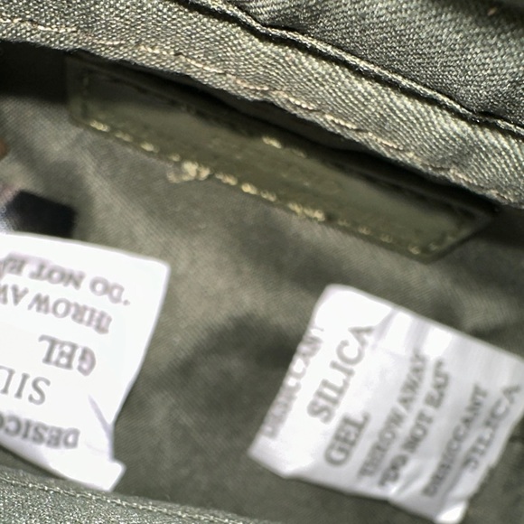 Badgley Mischka Mini Diamond Quilted Tote w/Front Lock Stone Olive Green & Gold - Picture 15 of 16